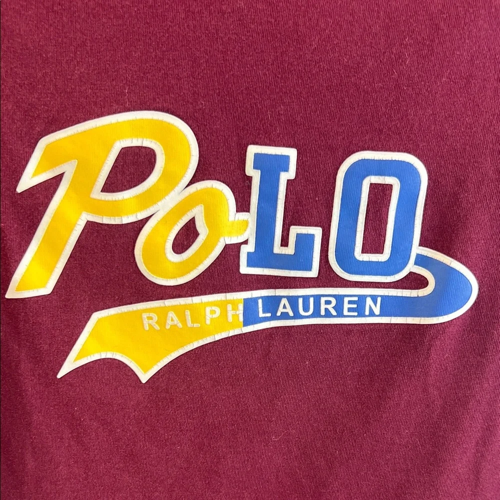 Boy's Ralph Lauren Kids Burgundy Tee with Logo‎
